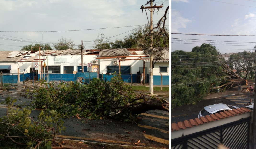 Temporal destelha creche, centro de saúde e derruba árvores em Campinas