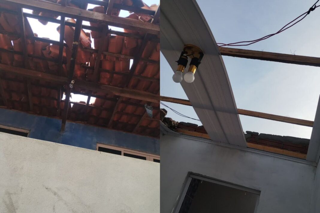 VÍDEO: chuva e ventos fortes destelham casas em Guapiara