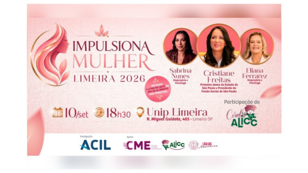 Primeira-dama do Estado participa de evento de liderança feminina em Limeira no dia 10
