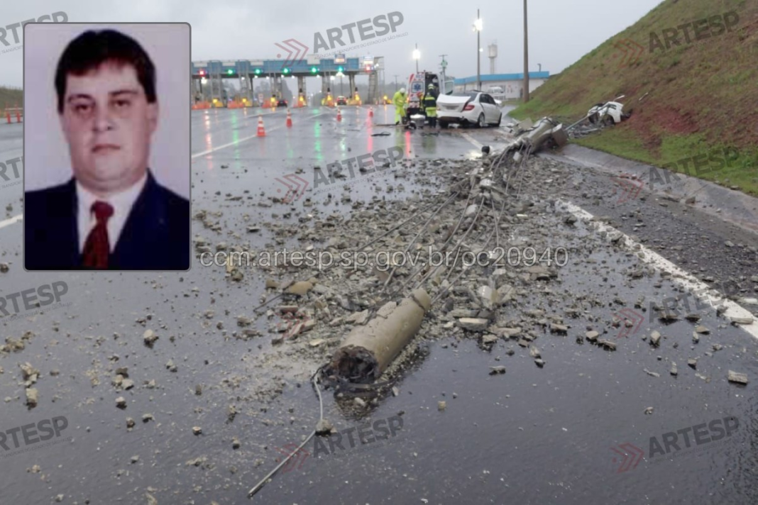 Ex-vereador e pecuarista morre após bater carro contra poste em rodovia com chuva no interior de SP
