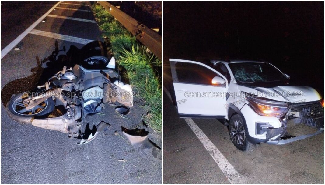 Motociclista morre após colisão com picape na Rodovia Raposo Tavares em Presidente Bernardes