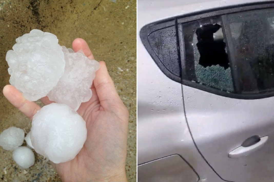 Granizo do tamanho de bolas de golfe causa estragos e assusta moradores no interior de São Paulo