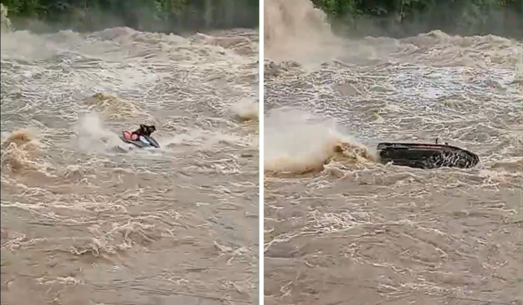Piloto de jetski cai no Rio Piracicaba durante manobra e é resgatado sem ferimentos